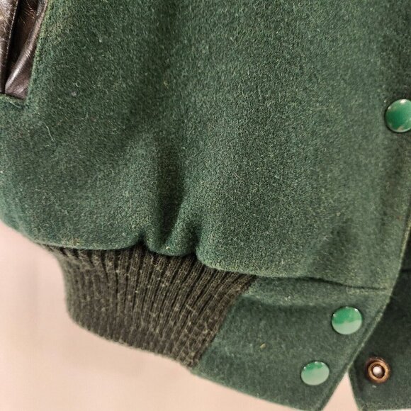 Vtg Car Club Canada Womens Bomber Jacket Packard Ocean West Leather Wool - Picture 2 of 16